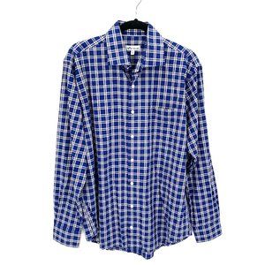 Peter Millar Blue White Plaid Button Down Shirt